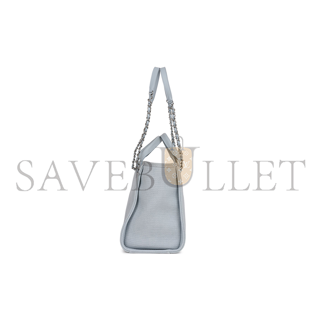 Ch*el master 22a grey deauville shopping tote small silver as3257 (37*32*18cm)